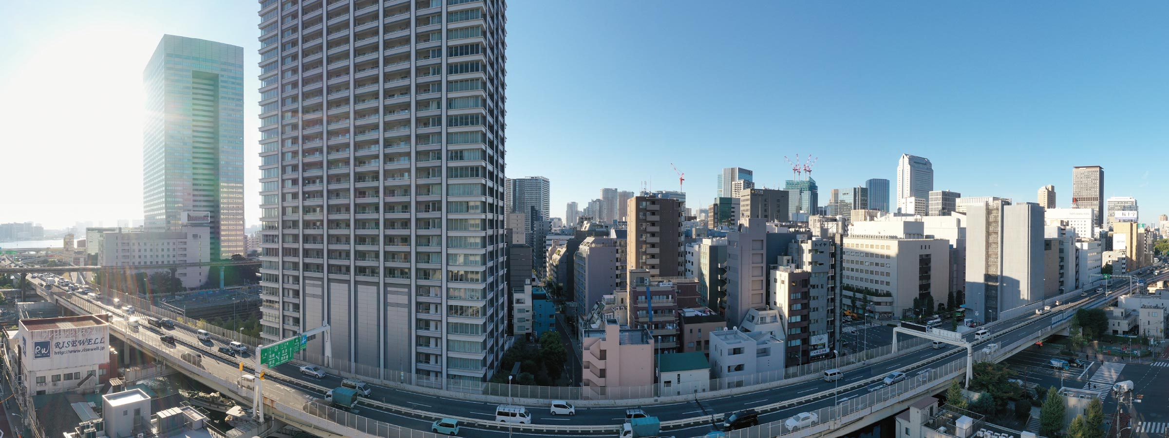 10階相当の高さからの眺望写真